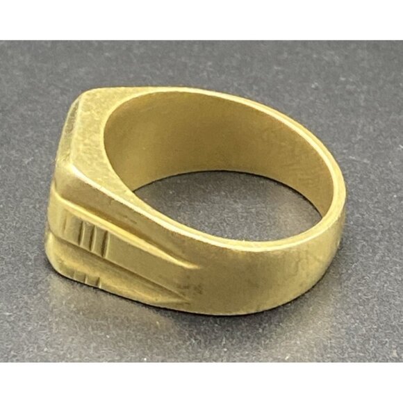 Men's Signet Ring  Vintage Size 11 Gold Tone Wide 12 mm 11 grams LOOK - Picture 4 of 14